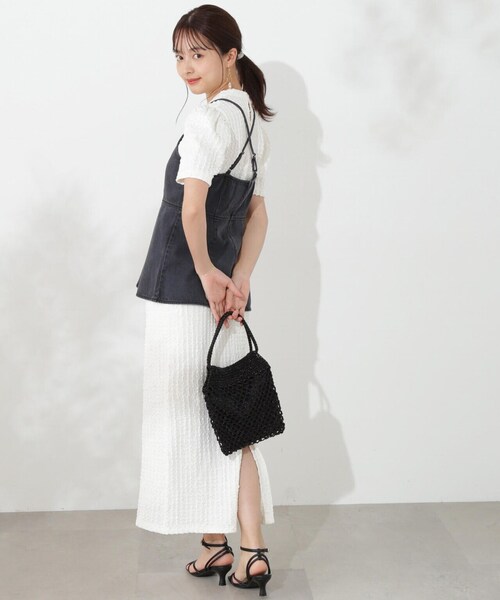 ❤️25新作 新品♡ SelfPortrait デニムキャミワンピース♡　F00 PROPORTION BODY DRESSING ワンピース デニムキャミ×カット