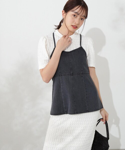 ❤️25新作 新品♡ SelfPortrait デニムキャミワンピース♡　F00 セール】サイドカットデニムキャミワンピース（ワンピース