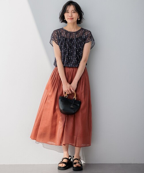 23区【接触冷感/洗える】シアーフィルム フレアスカート 36 23区 スカート 「接触冷感/洗える」シアーフィルム フレア