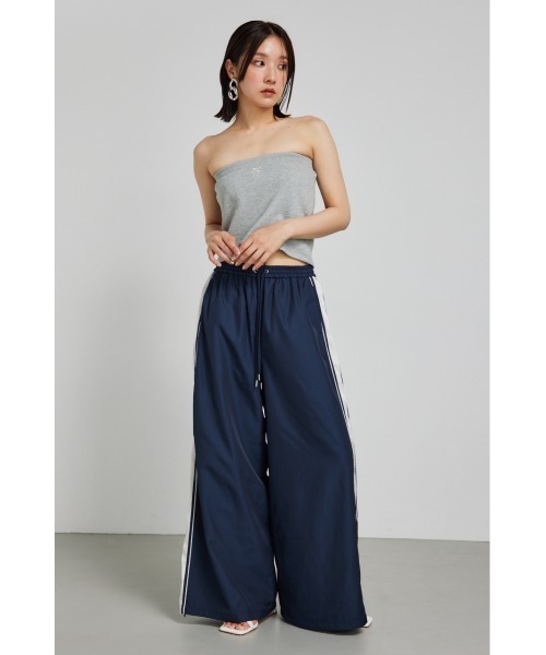 rienda カーゴパンツ サイドラインワイドトラックパンツ