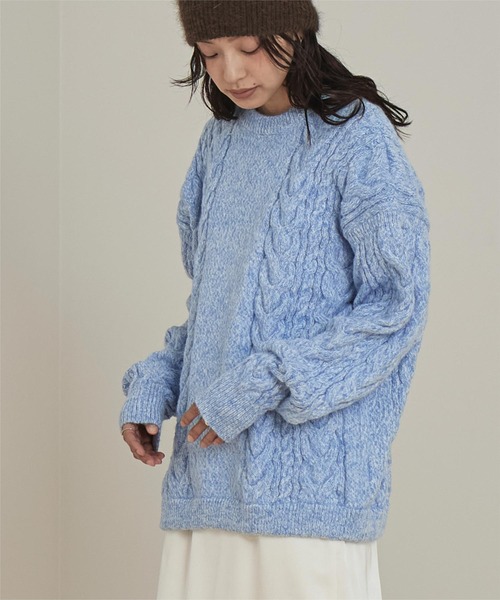 miette（ミエット） ニット セーター オーバーサイズケーブル編み