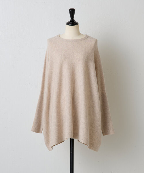 BEARDSLEY ビッグショートクルーネックニット美品 ビアズリー BEARDSLEY BIGニットクルーショート （navy