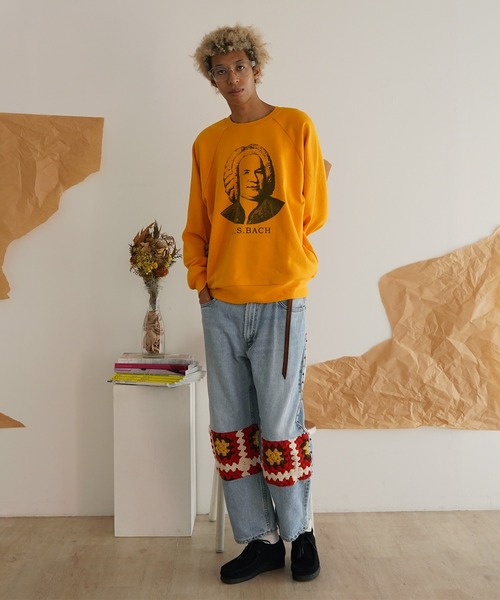 Healthknit / スウェット/L/コットン/YLW Healthknit（ヘルスニット） トレーナー スウェット Healthknit