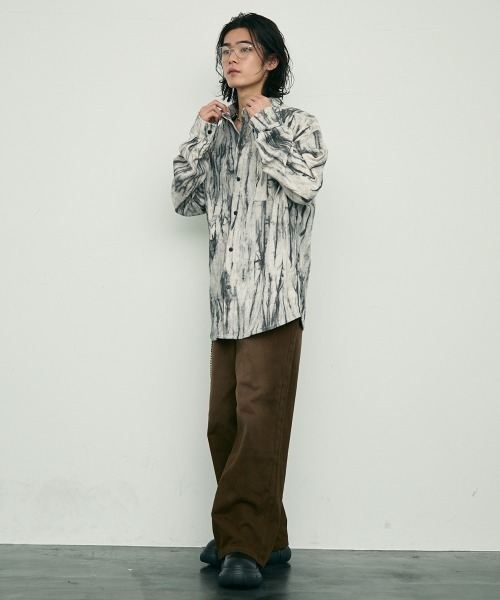 Shoowtime（ショウタイム） シャツ abstract allover corduroy shirt