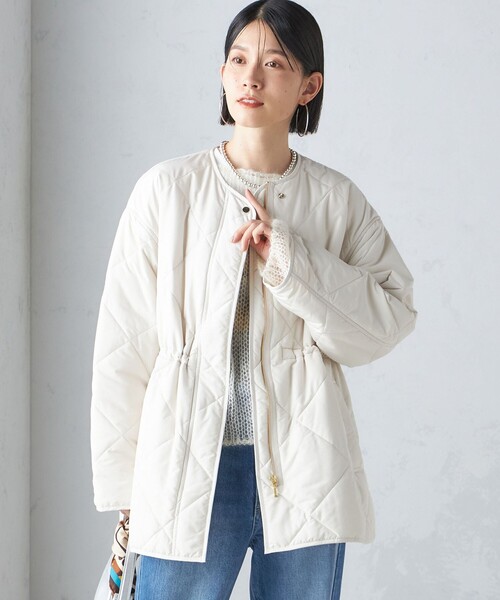 SHIPS（シップス） キルティングブルゾン 36 ベージュ レディース