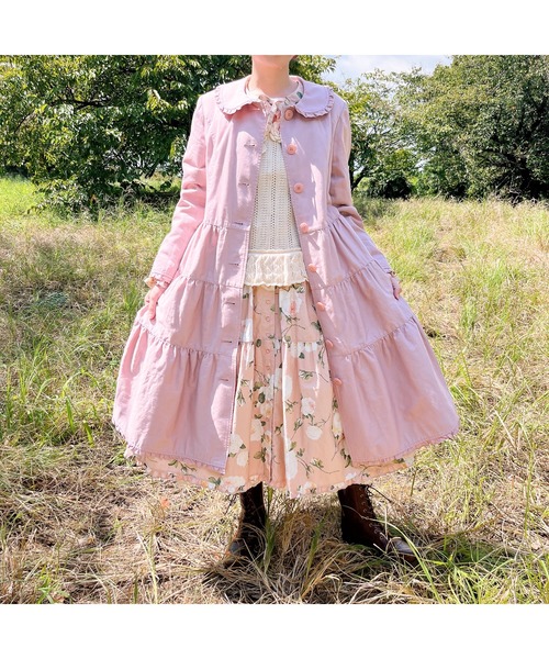 ピンクハウス　ジレ　ホワイト PINK HOUSE ベスト ジレ ホワイトローズモチーフニットベスト
