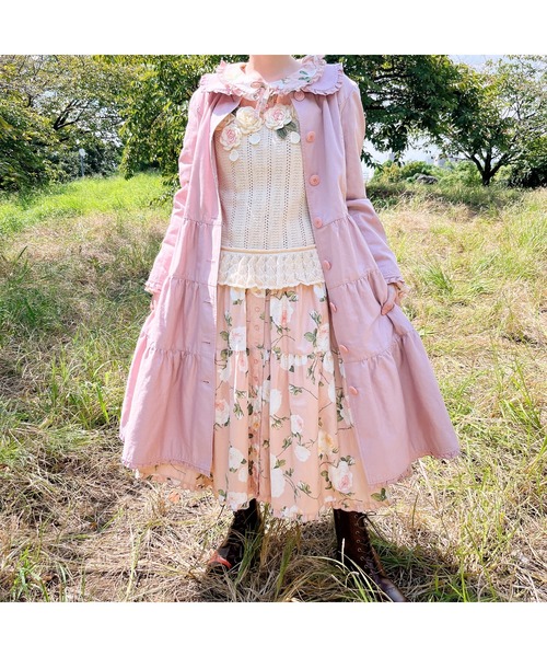 PINKHOUSE ベスト PINK HOUSE ベスト ジレ ホワイトローズモチーフニットベスト