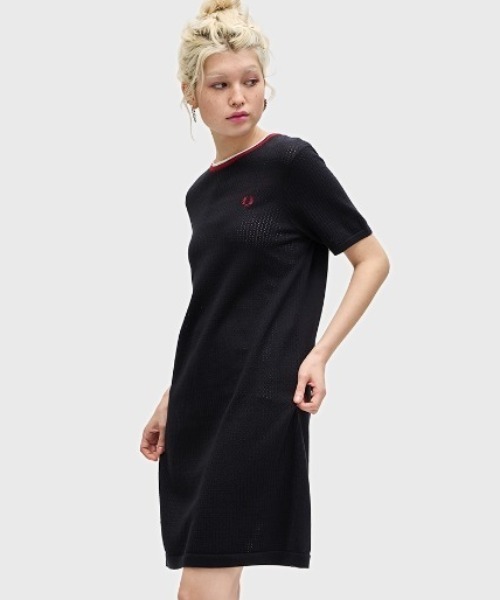 FRED PERRY ワンピース Pointelle Knitted Dress／ポインテール