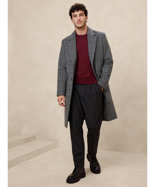 【美品】バナナリパブリック ステンカラーコート チェスターコート M相当 グレー BANANA REPUBLIC（バナナリパブリック） コート チェスターコート