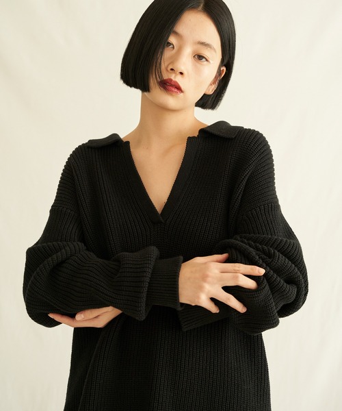 ENOF ニット　ブラック ENOF 「ENOF」 長袖ニット FREE ブラック レディース : ZOZOTOWN