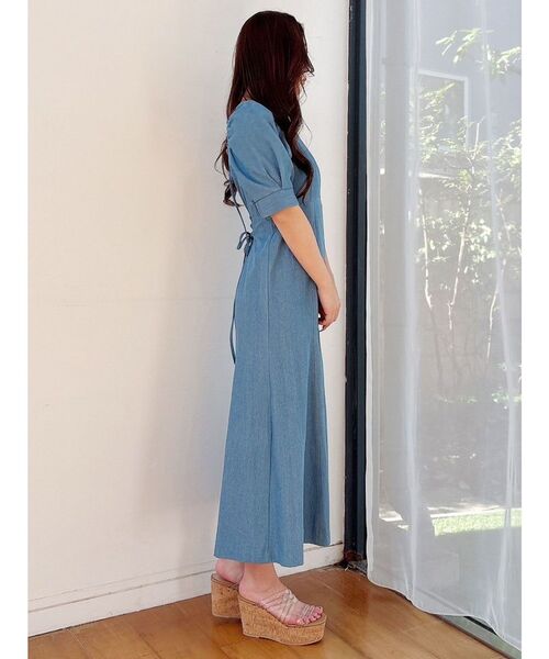 ワンピース mercuryduo レースデコルテドットワンピース[品番：MKSW0056593