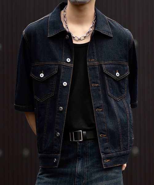 CLEL（クレイル） シャツ 半袖 「CLEL」Light Oz Denim Trucker Short