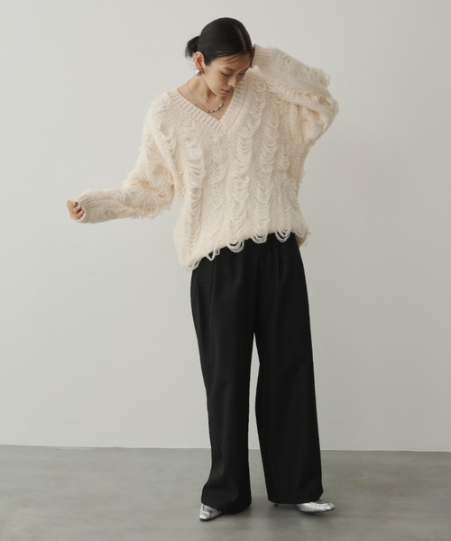 DFFUR. Vネックニット FREE ベージュ レディース : ZOZOTOWN Yahoo!店