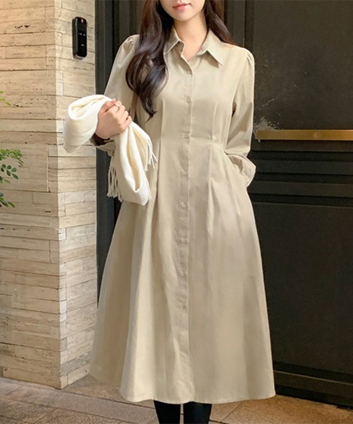 シャツワンピース フレアロングシャツワンピース : ZOZOTOWN