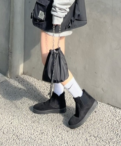 「R&E」 ムートンブーツ LL ベージュ系その他 レディース_画像4