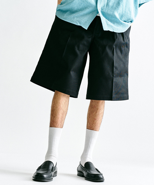 417×J PRESS×Dickies テーパードパンツ　コラボ　ブラック Dickies チノパン DICKIES 417別注 2タックショーツ メンズ