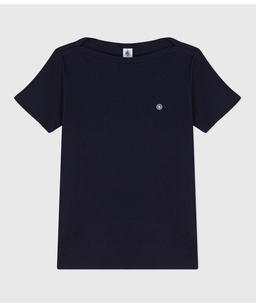 定番の中古商品 PETIT レディース ボートネック半袖Tシャツ tシャツ BATEAU トップス
