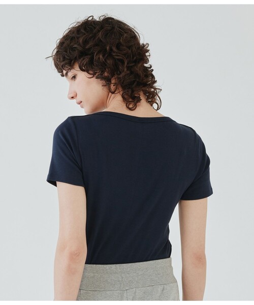 tシャツ ボートネック半袖Ｔシャツ レディースの画像