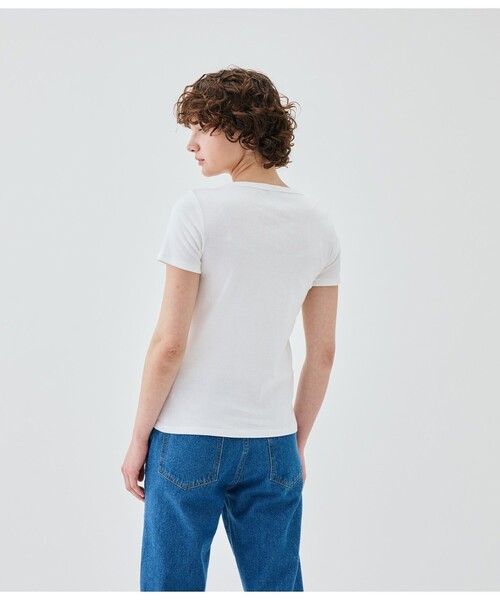 tシャツ ボートネック半袖Ｔシャツ レディースの画像