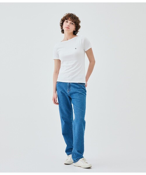 tシャツ ボートネック半袖Ｔシャツ レディースの画像