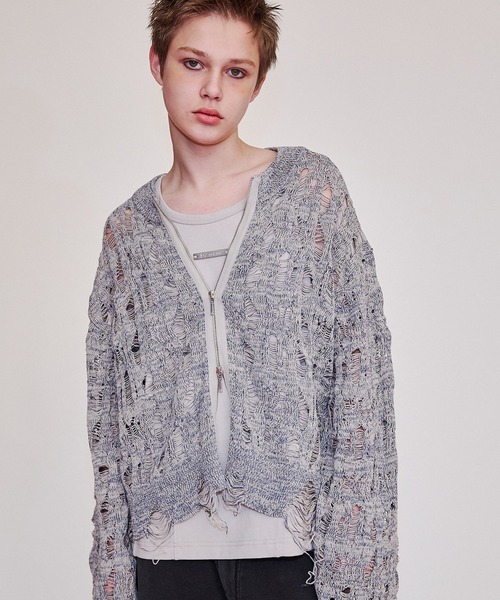 カーディガン Openwork knit cardigan レディース X-girl カーディガン OPENWORK KNIT CARDIGAN レディース