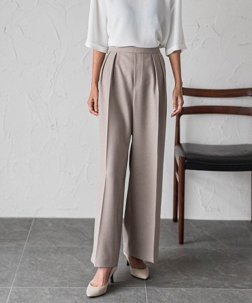 S出品 ご注文品 la.f スラックス パンツ 「WEB限定」タックワイドパンツ「洗濯機で