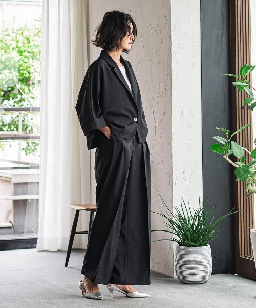 la.f（ラ・エフ） スラックス パンツ 「WEB限定」タックワイド