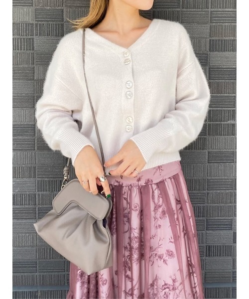 「SNIDEL」 ニットカーディガン FREE ピンク レディース_画像2