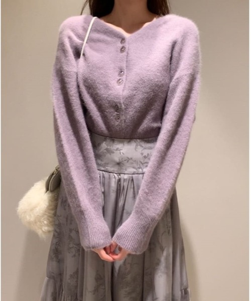 「SNIDEL」 ニットカーディガン FREE ピンク レディース_画像3