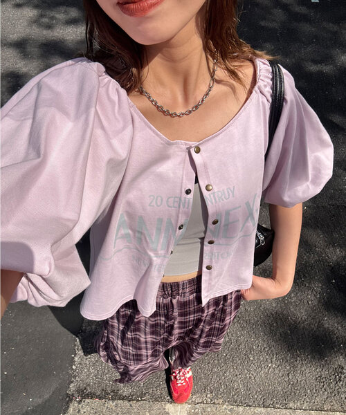 tシャツ 「サステナブル」バルーンスリーブTシャツ レディース ADAM ET ROPE' tシャツ 「サステナブル」バルーンスリーブT