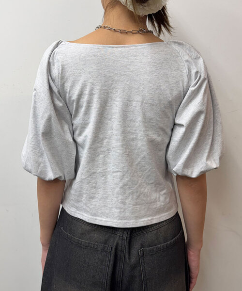 tシャツ 変形バルーンスリーブカットソーチュニック レディース osharewalker カットソー レディース Tシャツ トップス 五分袖