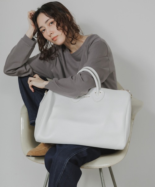 【IENA】YOUNG＆OLSEN EMBOSSED レザーボストンバッグ(M) ヤングアンドオルセン エンボス レザートート M – YOUNG & OLSEN
