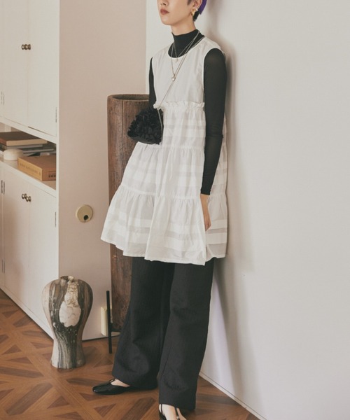 美品！archivio ノースリーブワンピース ホワイト UNITED ARROWS LTD. OUTLET｜撥水 ノースリーブ ベルト