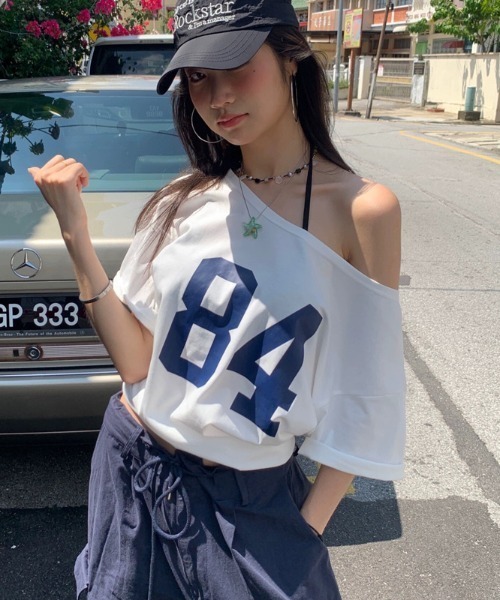crank 韓国 Tシャツ オフショルダー 半袖 crank クランク 韓国 Tシャツ オフショルダー 半袖 - メルカリ