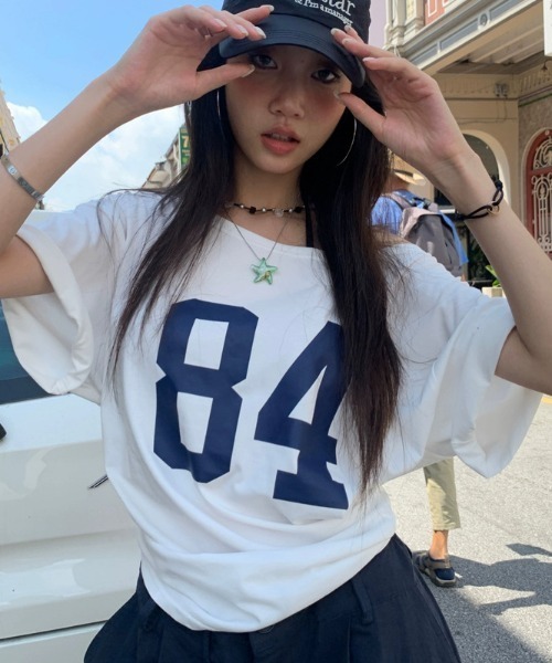 DEVICE（デバイス） tシャツ オフショルダー ナンバリング ロゴ 