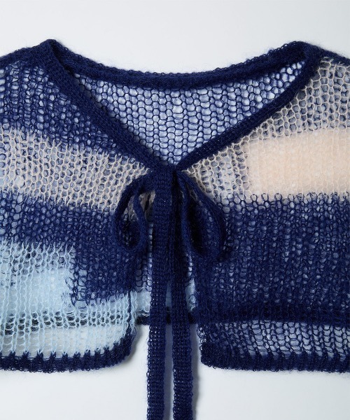 ニット セーター 「soduk別注」patchwork short knit cardigan