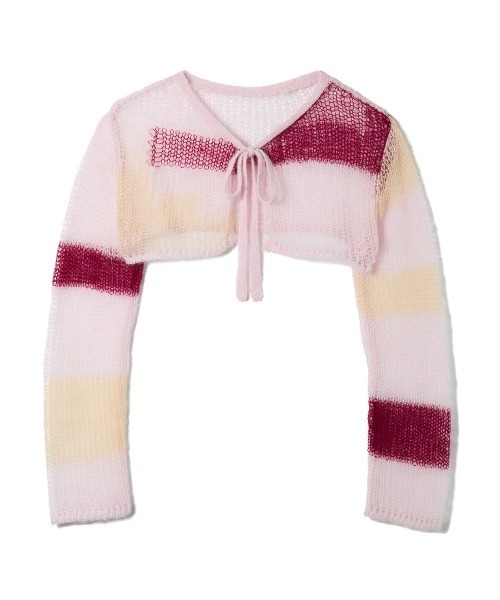 ニット セーター 「soduk別注」patchwork short knit cardigan