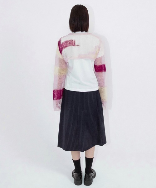 ニット セーター 「soduk別注」patchwork short knit cardigan