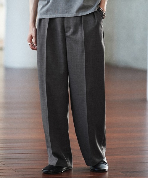 SEMI WIDE STRAIGHT WOOLY SLACKS（スラックス）｜WYM LIDNM