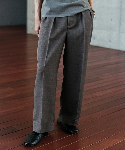 新素材新作 STRAIGHT WIDE SEMI スラックス LIDNM WYM WOOLY メンズ SLACKS パンツ