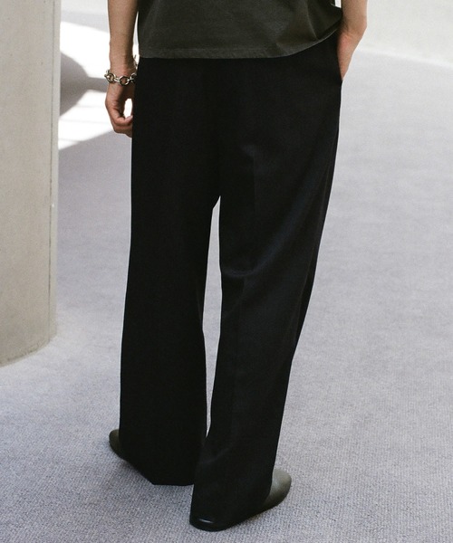 WYM LIDNM スラックス SEMI WIDE STRAIGHT WOOLY SLACKS メンズ