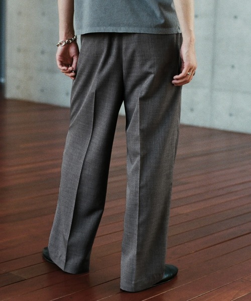 パンツ Wym SEMI WIDE STRAIGHT WOOLY SLACKS M SEMI WIDE STRAIGHT WOOLY SLACKS（スラックス）｜WYM LIDNM