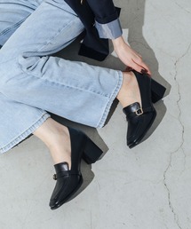 EVOL（EVOL）/【25秋冬新作】 【クッション入り・美脚効果あり】スクエア6．5cmベルトローファー IZ5802 EVOL（イーボル） ローファー 「クッション入り・美脚効果あり