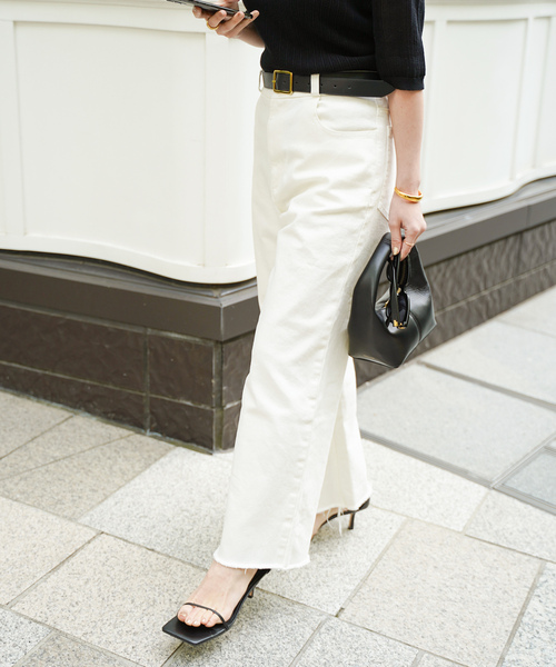 「Deuxieme Classe」 デニムパンツ 38 ホワイト レディース_画像3