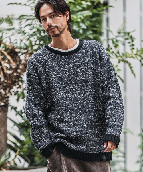 CAMBIO（カンビオ） セーター ニット mn3154-Mix Yarn Crew Neck Knit