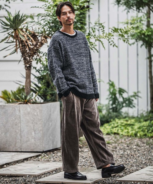 CAMBIO（カンビオ） セーター ニット mn3154-Mix Yarn Crew Neck Knit