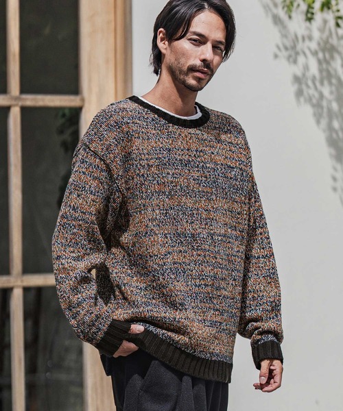 CAMBIO（カンビオ） セーター ニット mn3154-Mix Yarn Crew Neck Knit