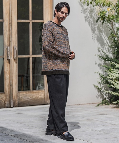 CAMBIO（カンビオ） セーター ニット mn3154-Mix Yarn Crew Neck Knit