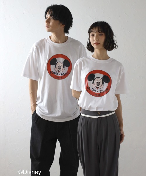 「Disney」 半袖Tシャツ M ライトブラック レディース