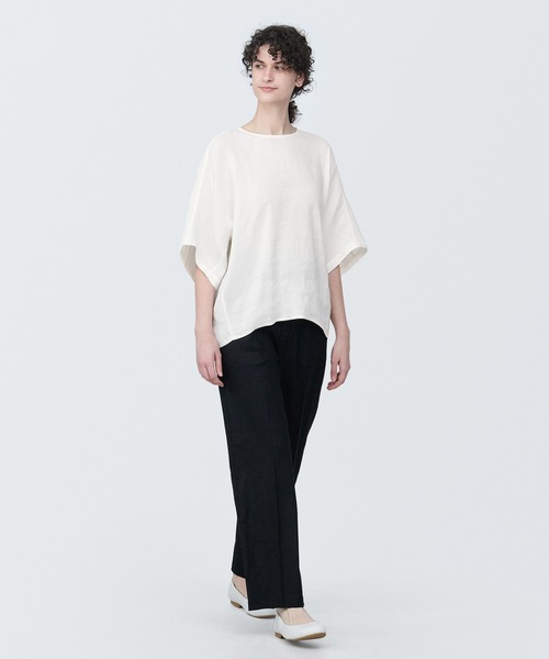 [ Muji Ryohin ] короткий рукав блуза X-SMALL светло-серый женский 
